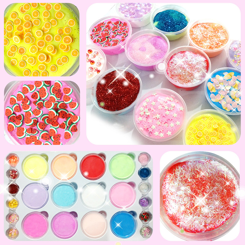 Christmas Advent Calendar Blind Box DIY Slime Kit Crystal Mud Holiday Toy Set Surprises Christmas Countdown Gift for Girls Boys Kids
