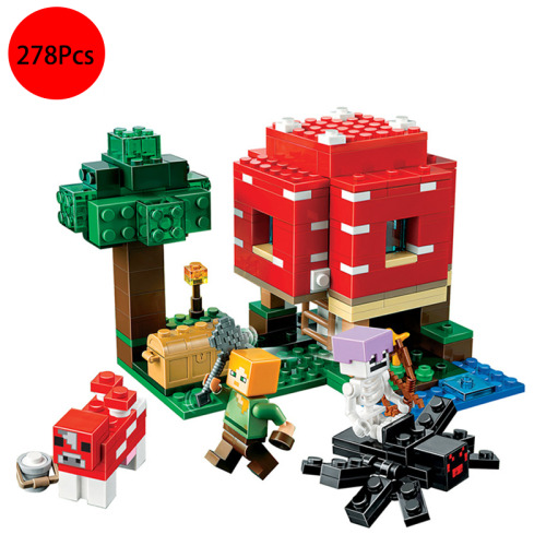 Minecraft Building Blocks 21179 Minecraft The Mushroom House Set Figure Model Blocks Toy Kids Gift Idea Fit Lego
