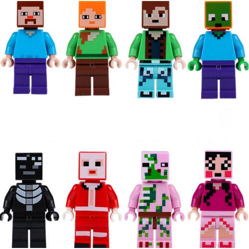 (8PCS SET) Minecraft Series Building Blocks Minifigure Mini Toys Fit Lego Birthday Gift Idea for Kids Boys Girls