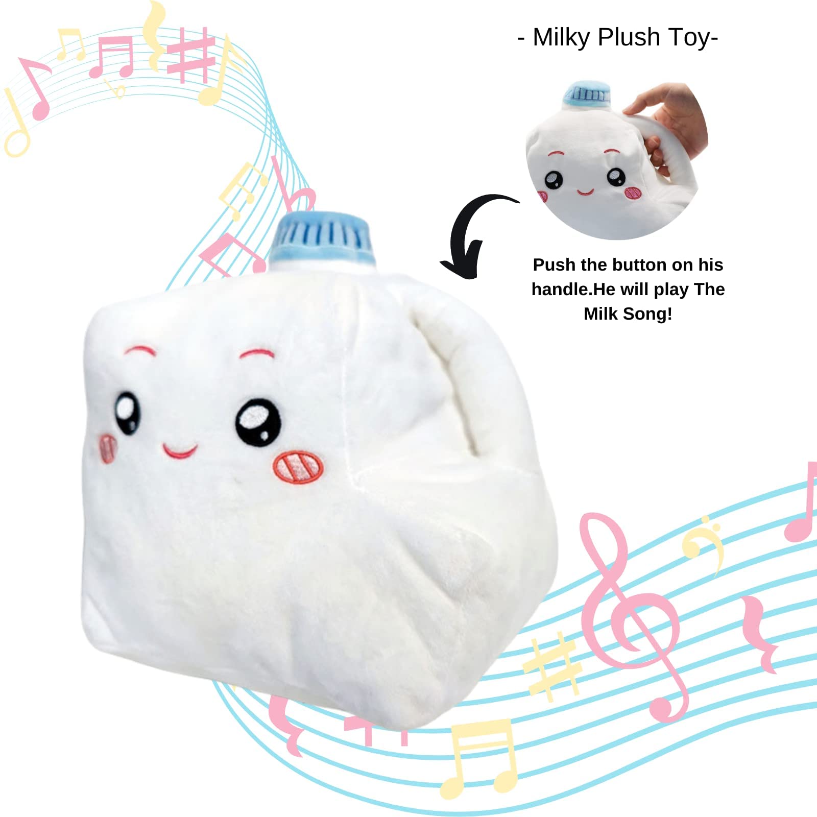 (Milky Plush Toy) LANKYBOX Milky Plush Toy with Singing Voice Cute Plush Doll Musical Soft Stuffed Toy for Friends and Fans