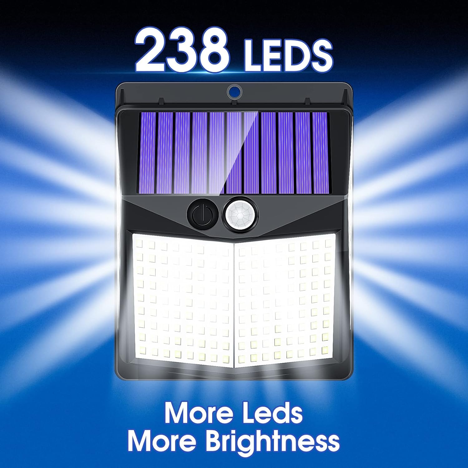 238 LED Solar Security Lights and 3 Modes Motion Sensor 270° Wide Angle Solar Powered Lights Waterproof Solar Wall Light for Front Door Yard Garage 2PCS
