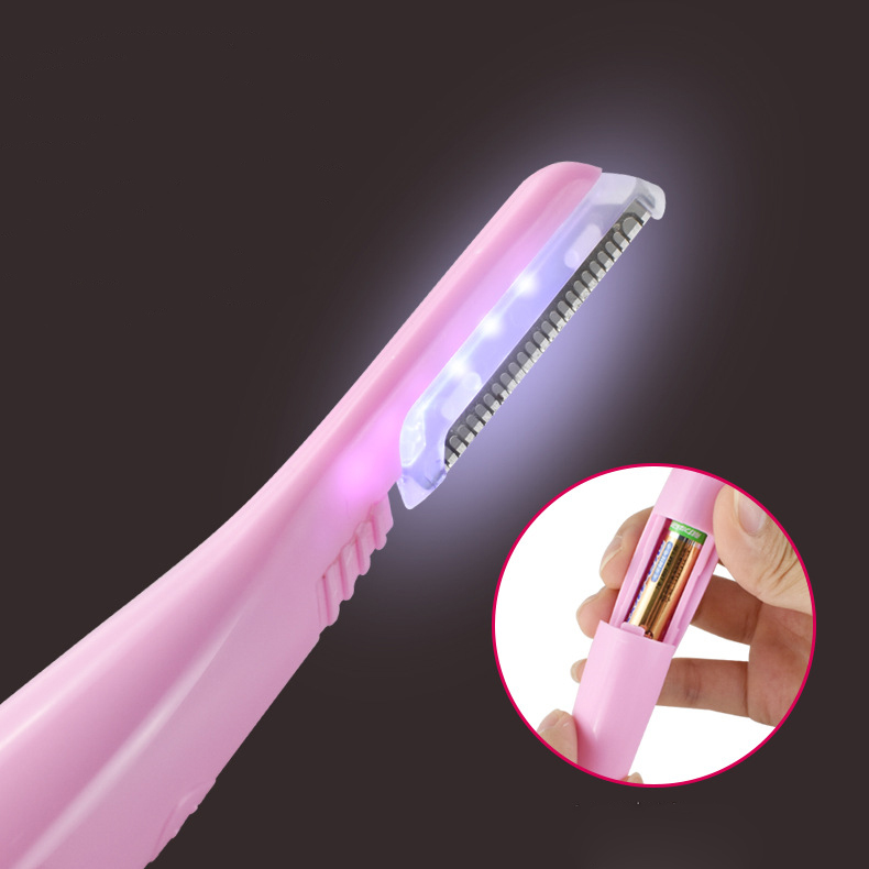 (Pink) Ladies Eyebrow Trimmer Precision Grooming Tool for Perfect Brows