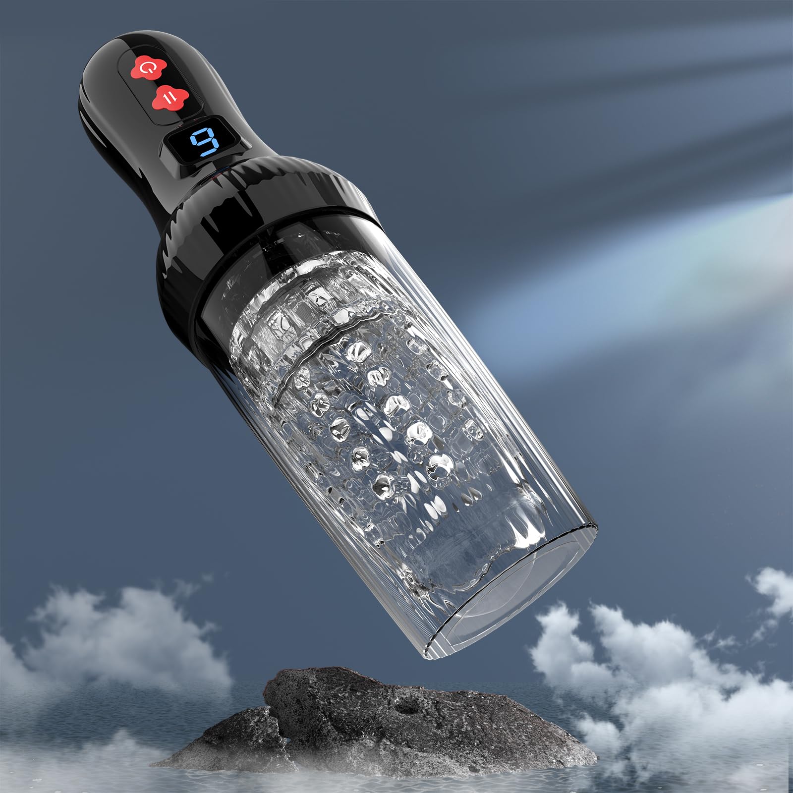 Electric Male Masturbator Sex Toys for Men LCD Display Mastuabors Toy Hands Free for Penis Stimulation Rotating Thrusting Adult Pocket Pussy Sex Doll
