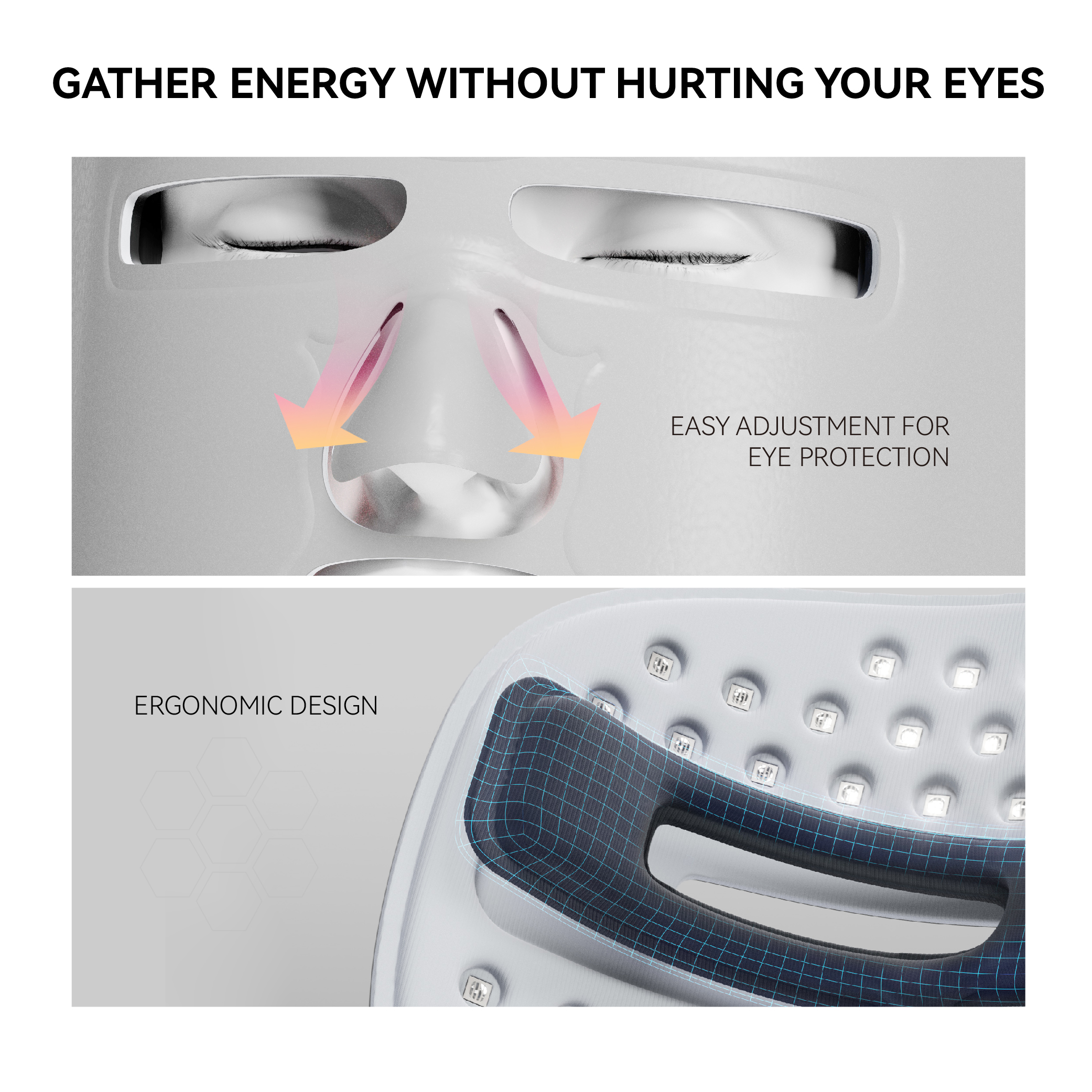 Hello Face Light Therapy Mask Wireless Near-Infrared Light and Red Light Therapy Facial Mask Powerful Anti-aging Professional LED Ultra-light Mask