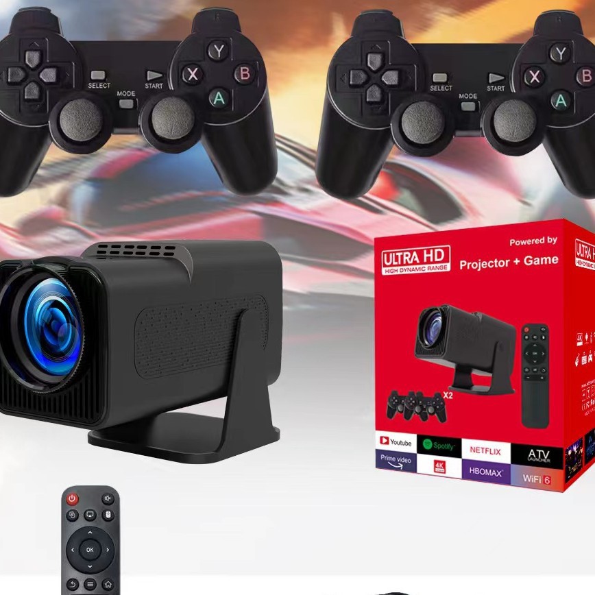 Smart Game Projector Controller Portable Projector 4K Android Wifi BT Mini Projetors 1080P Resolution Home Theater Cinema and Gaming Enthusiasts