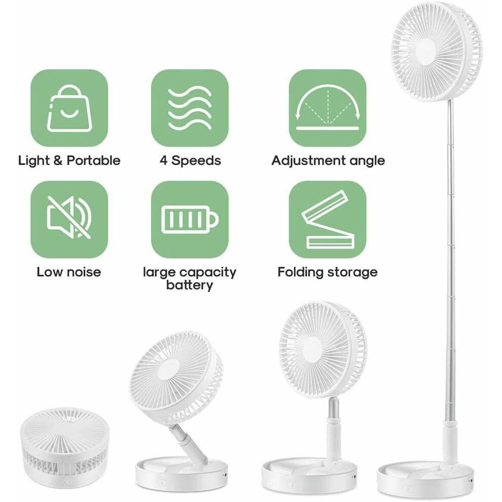 Foldaway Stand Fan Rechargeable Fan Portable Fan Desk and Table Fan UK