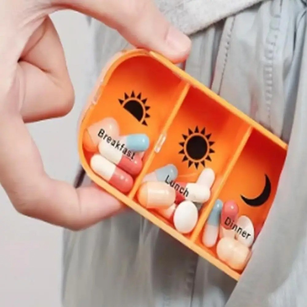 (Pink) Portable Pill Case Box Colorful Design Stackable 4 Times A Day Medicine Storage Dispenser Weekly 7 Days Pill Organizer  for Morning Noon Evening Night