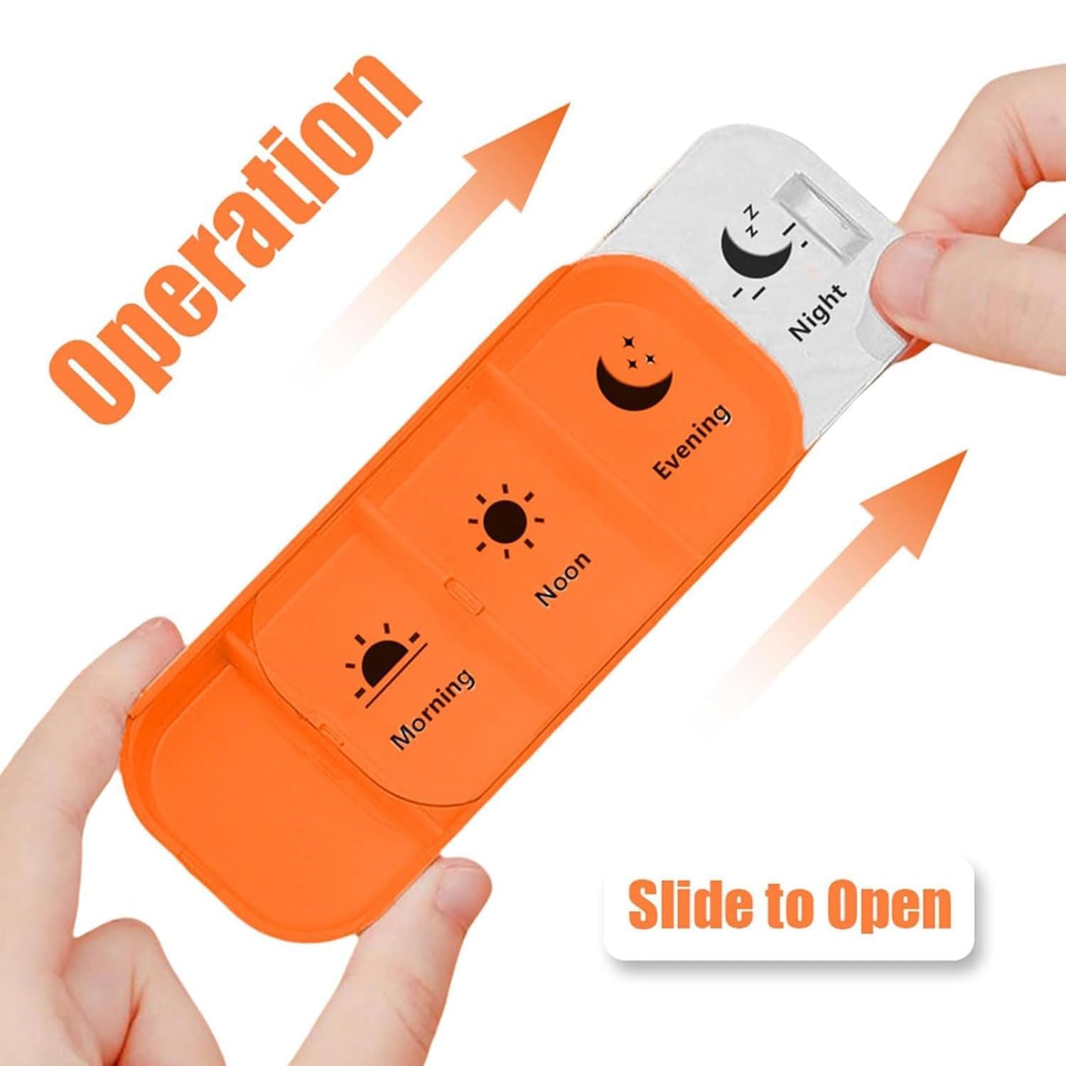 (Pink) Portable Pill Case Box Colorful Design Stackable 4 Times A Day Medicine Storage Dispenser Weekly 7 Days Pill Organizer  for Morning Noon Evening Night