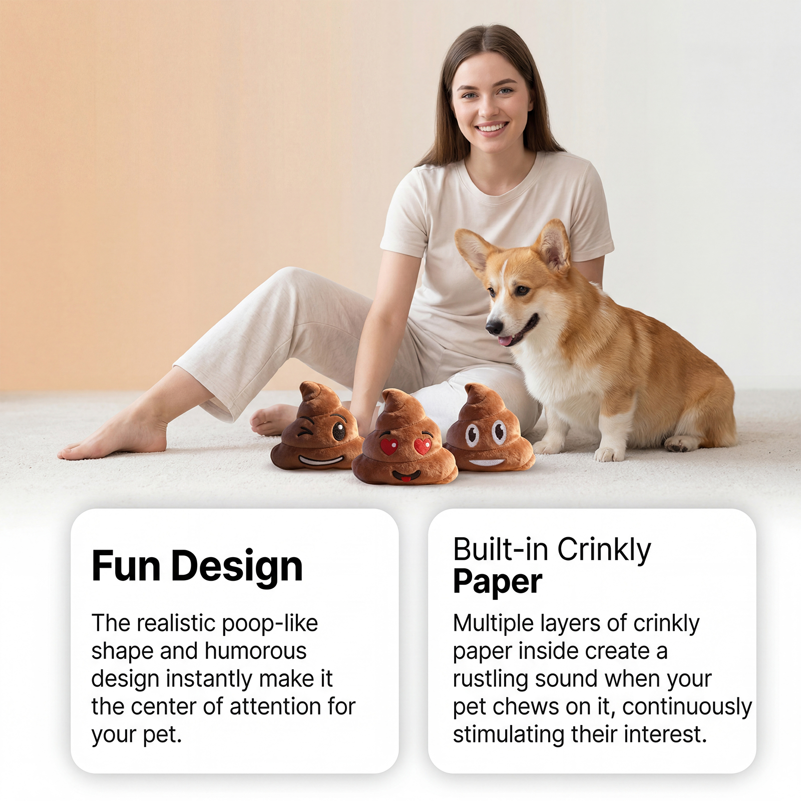 (Love) Pet Chew Toys, Fun & Cute Teething Toys for Dogs, Bite Resistant Interactive Play Toys