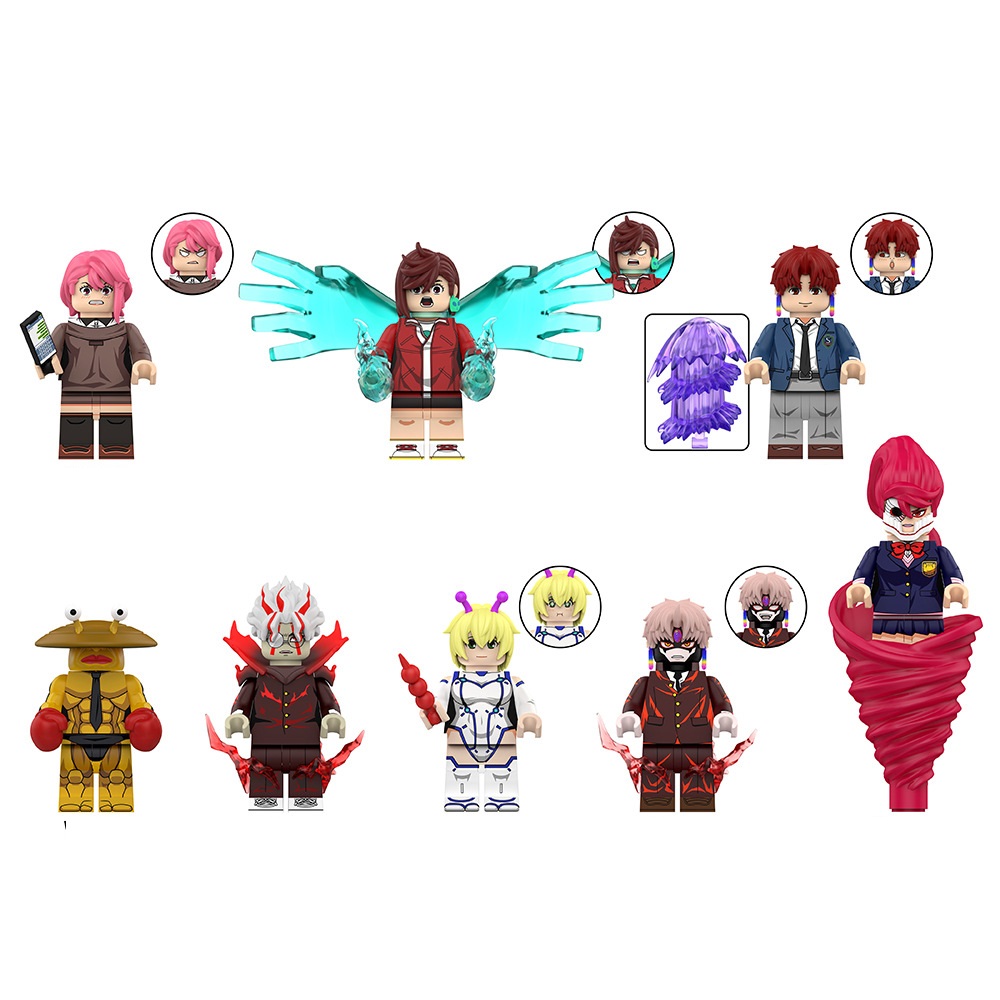 (Style A) 8Pcs Anime Series Minifigures Movie Character Building Blocks Christmas Gifts for Children and Kids Educational Toys