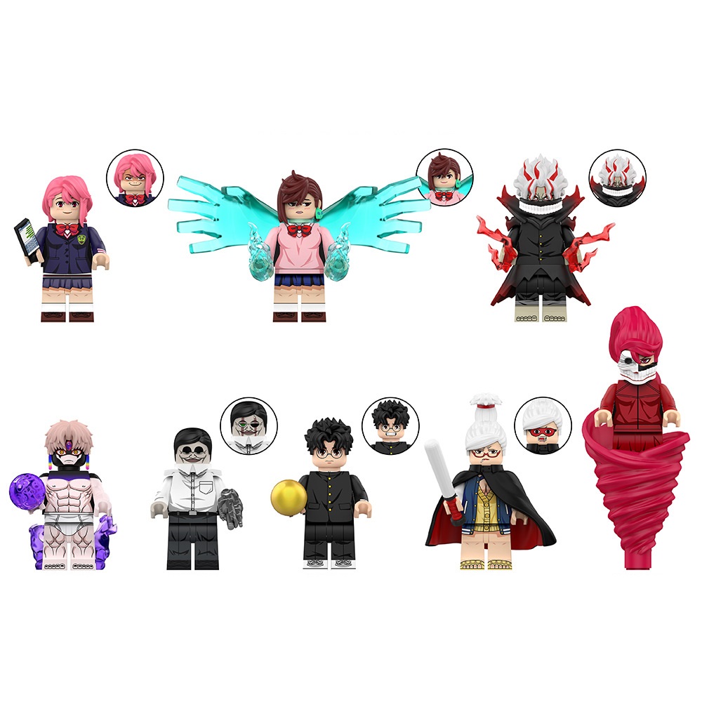 (Style A) 8Pcs Anime Series Minifigures Movie Character Building Blocks Christmas Gifts for Children and Kids Educational Toys