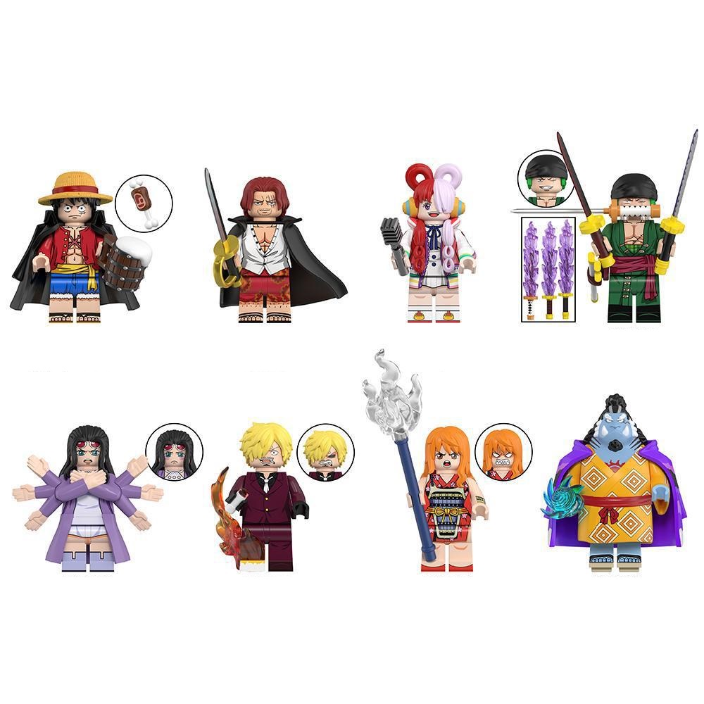 (Style C) 8 PCS One Piece Collection Building Blocks Collection Minifigures Toys Gift Fit Lego for Children and Fans