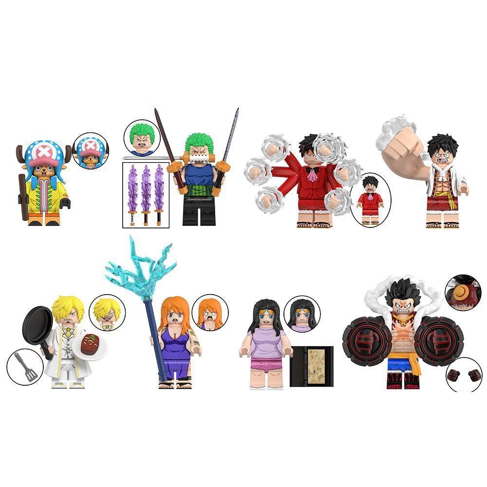 (Style C) 8 PCS One Piece Collection Building Blocks Collection Minifigures Toys Gift Fit Lego for Children and Fans