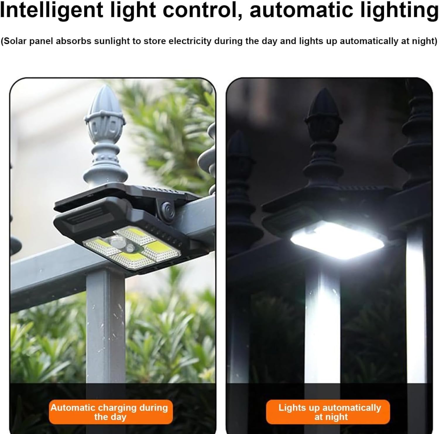 (Cob) Clip on Outdoor Solar Lights Solar Powered Security Light,Outdoor Motion Sensor IP65 Waterproof Solar Wall Light for Front Door 3 Modes Outdoor Solar Clip Light