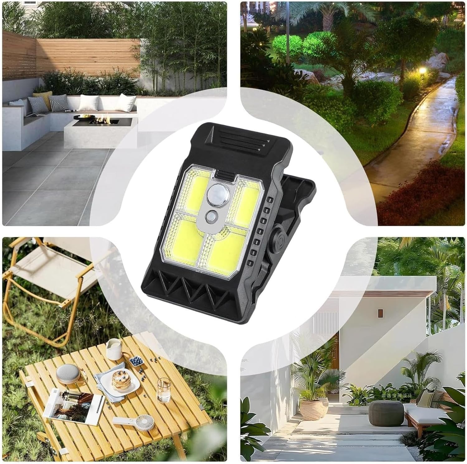 (Cob) Clip on Outdoor Solar Lights Solar Powered Security Light,Outdoor Motion Sensor IP65 Waterproof Solar Wall Light for Front Door 3 Modes Outdoor Solar Clip Light