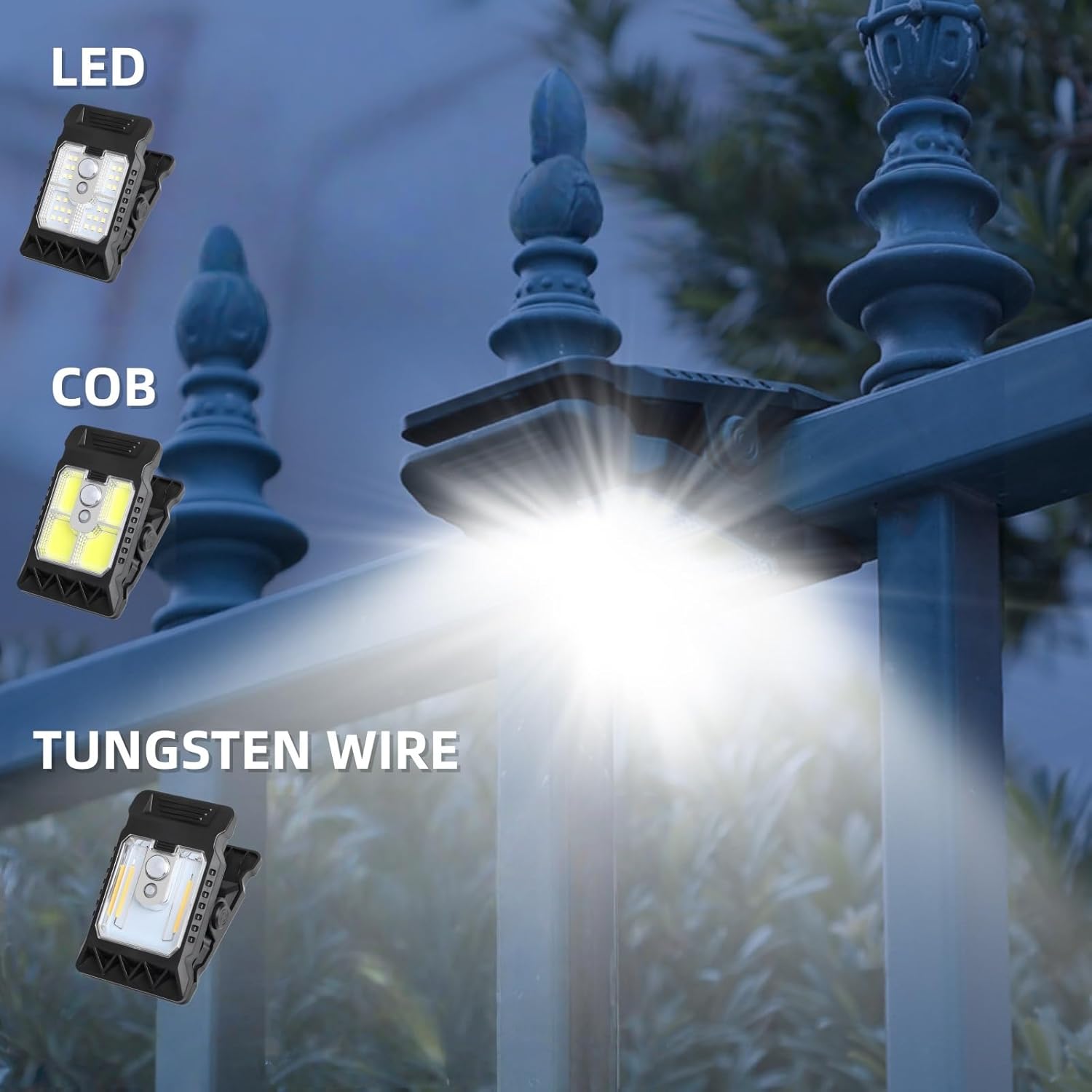 (Cob) Clip on Outdoor Solar Lights Solar Powered Security Light,Outdoor Motion Sensor IP65 Waterproof Solar Wall Light for Front Door 3 Modes Outdoor Solar Clip Light
