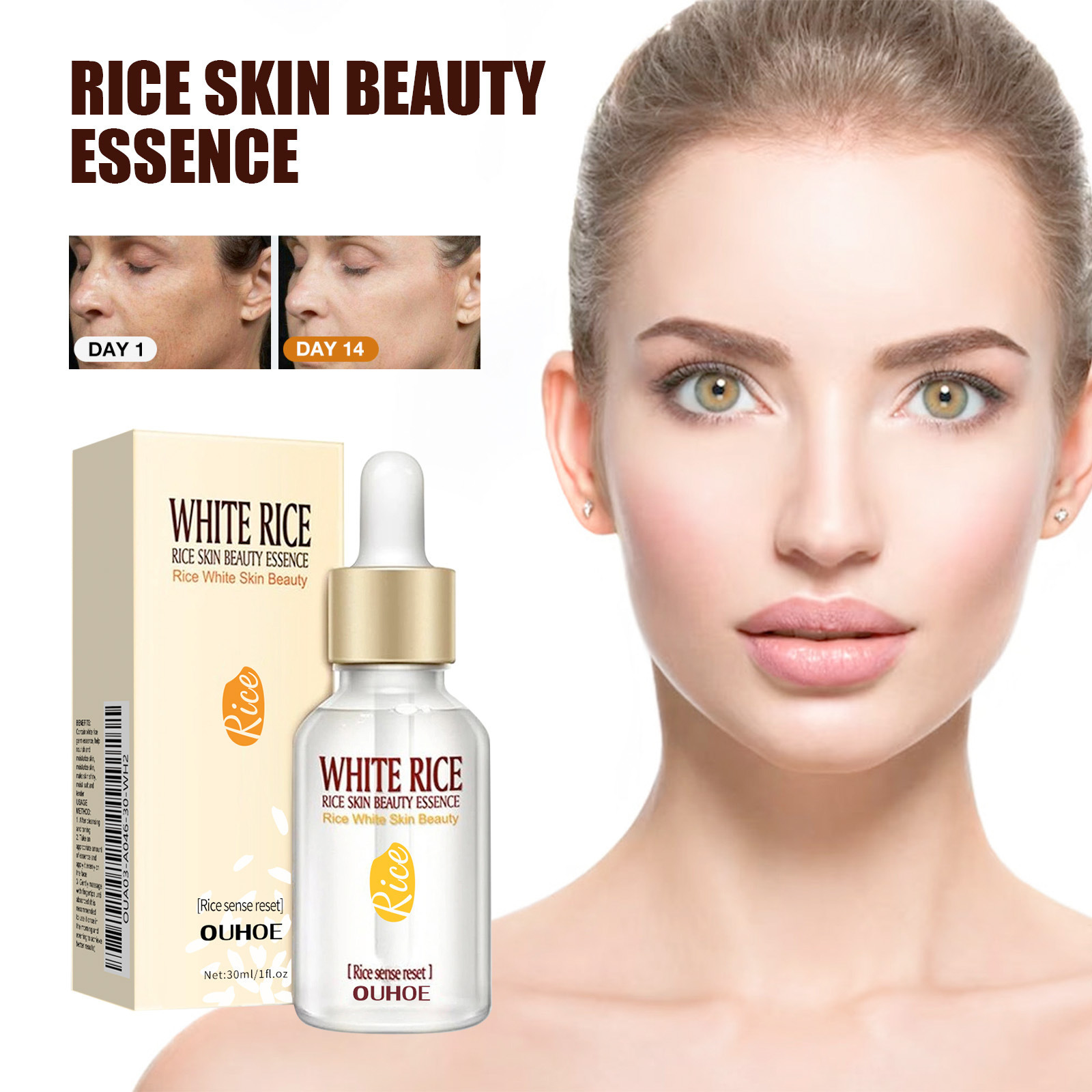 Rice Smooth Essence Gentle Daily Care Facial Serum for Soft and Radiant Skin Natural