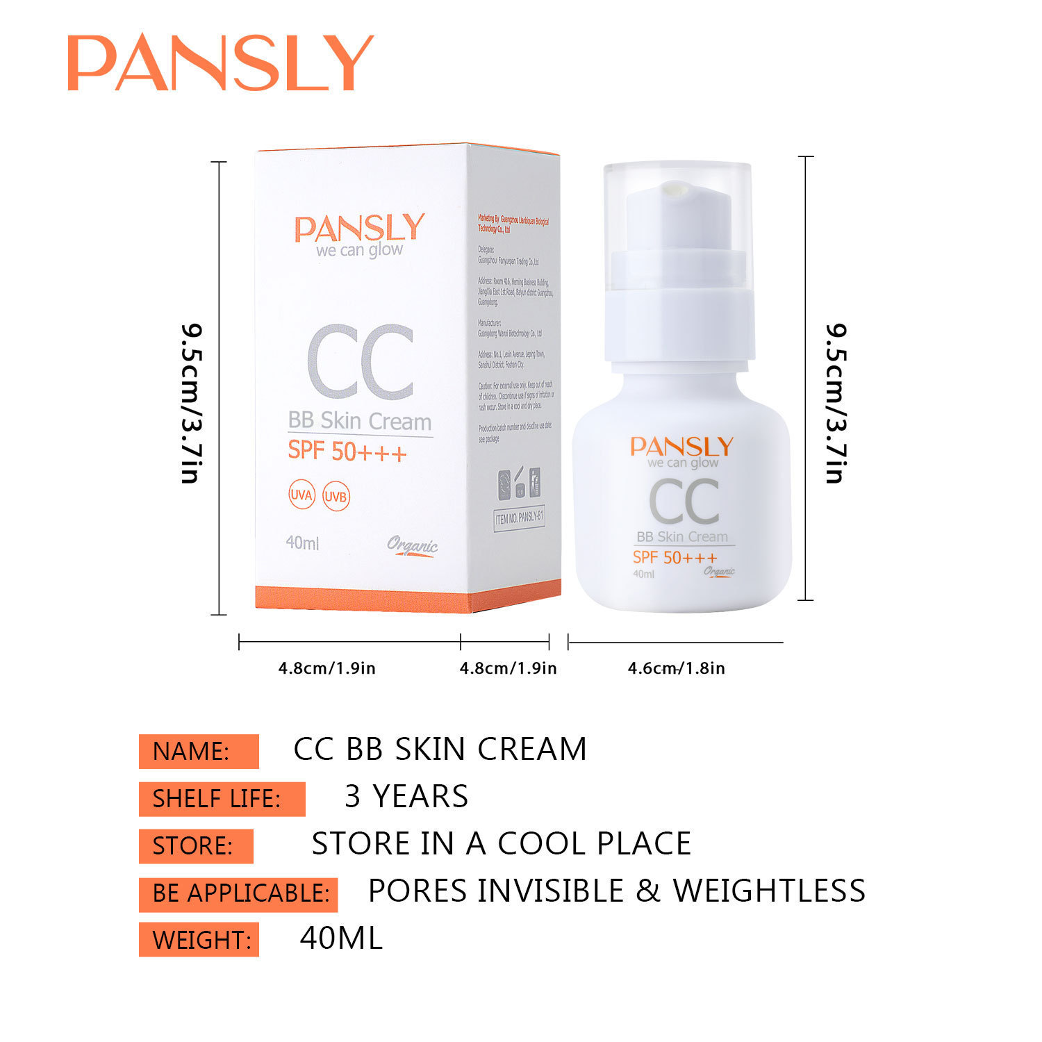 Pansly CC Cream Oil Control Colour Correction Hydrating Long Lasting Concealer for Women Daily Use Natural