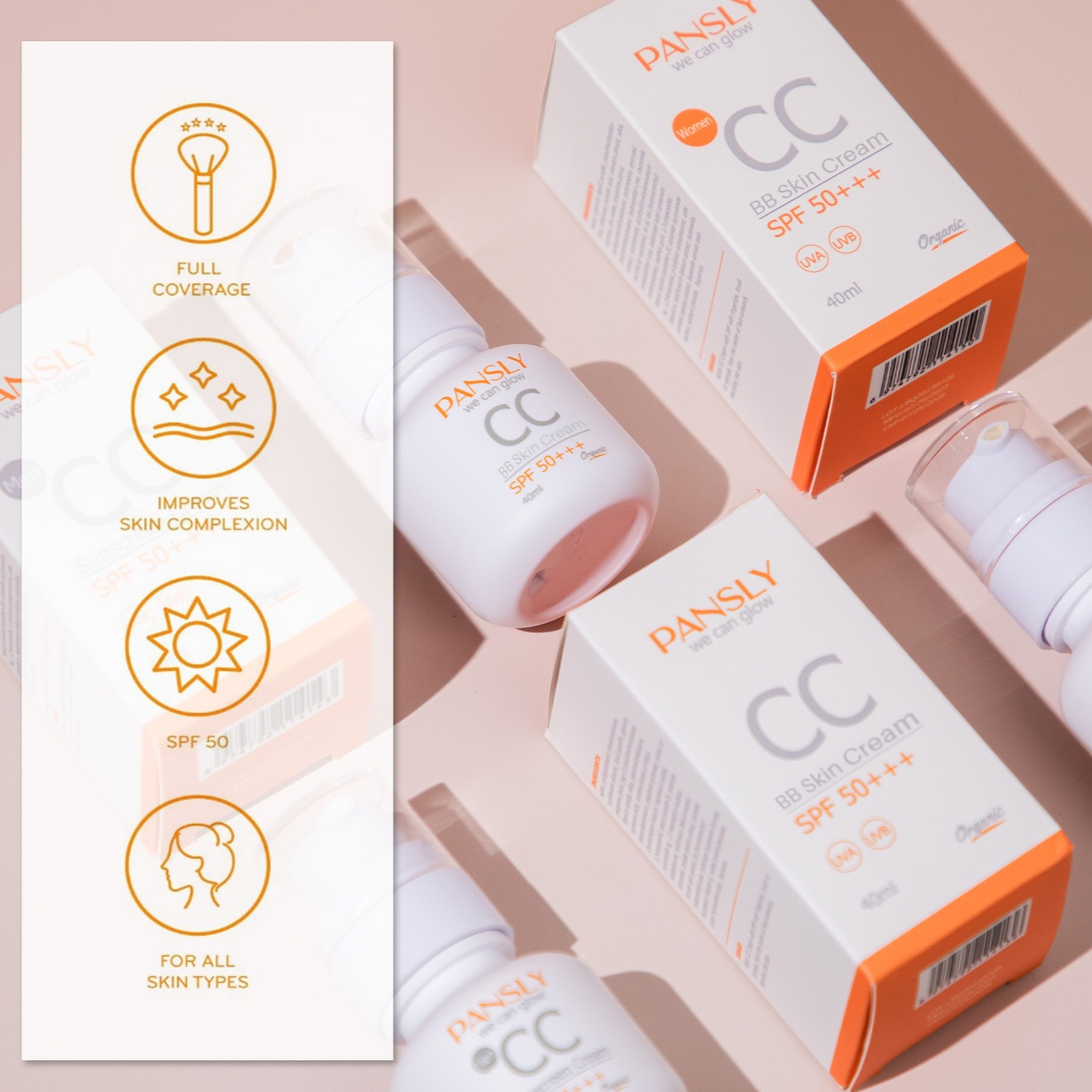 Pansly CC Cream Oil Control Colour Correction Hydrating Long Lasting Concealer for Women Daily Use Natural