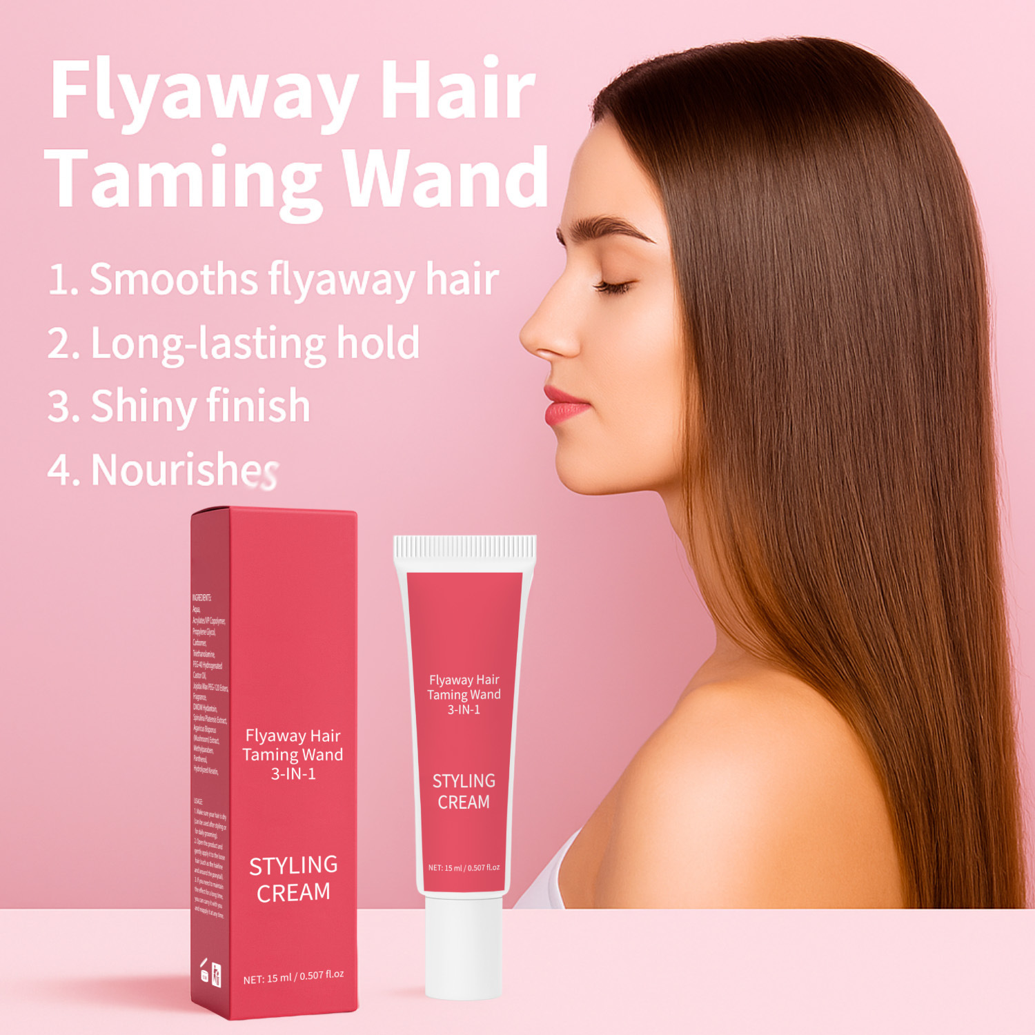 Hair Styling Stick Smoothing Frizz Control Shape Hold Daily Hair Care 15ml