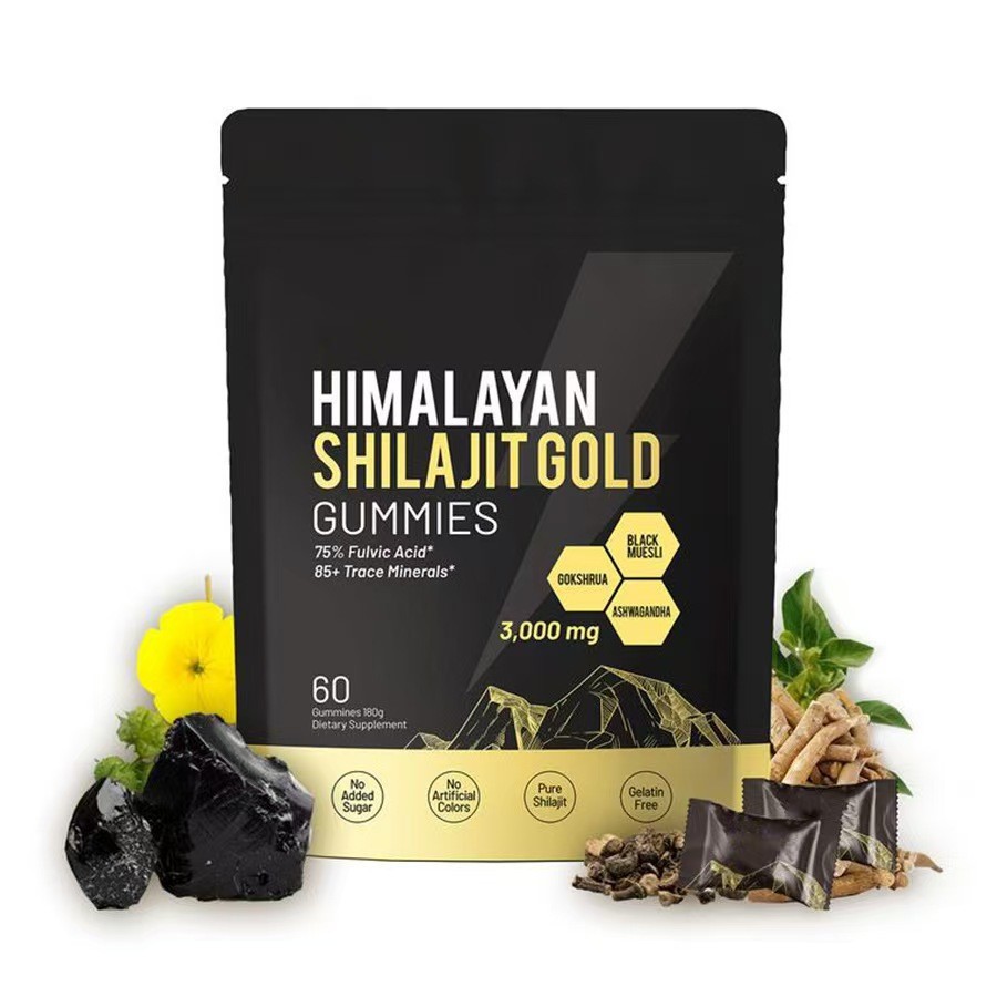 Himalayan Shilajit Gummies Pure Natural Shilajit Resin 3000mg 60 Cps Rich Trace Minerals Energy Immune Boost For Adults