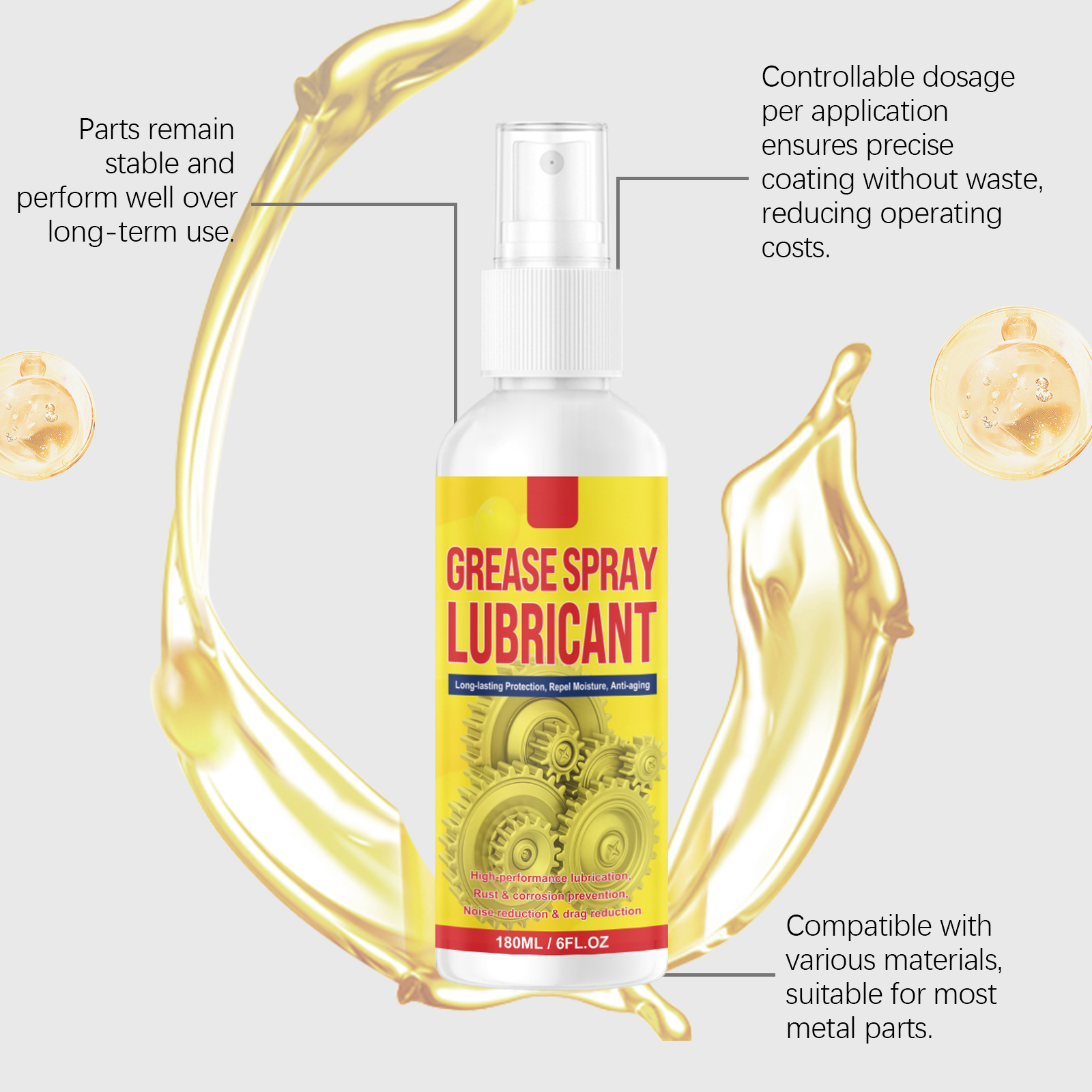 Rust Removing Lubricating Spray Multipurpose Industrial Household Mechanical Equipment Maintenance Care Agent For Metal Surface Daily Hardware Upkeep