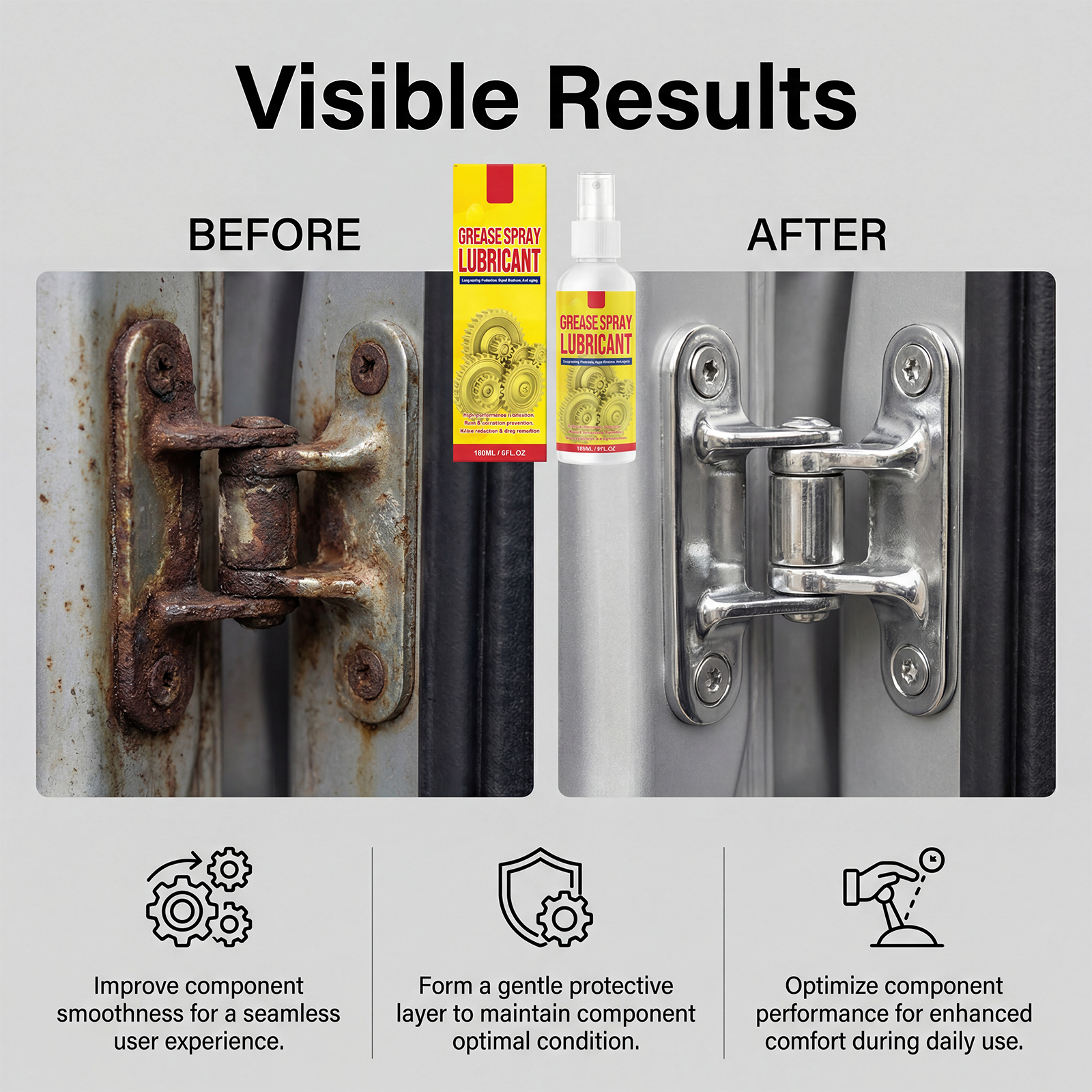 Rust Removing Lubricating Spray Multipurpose Industrial Household Mechanical Equipment Maintenance Care Agent For Metal Surface Daily Hardware Upkeep