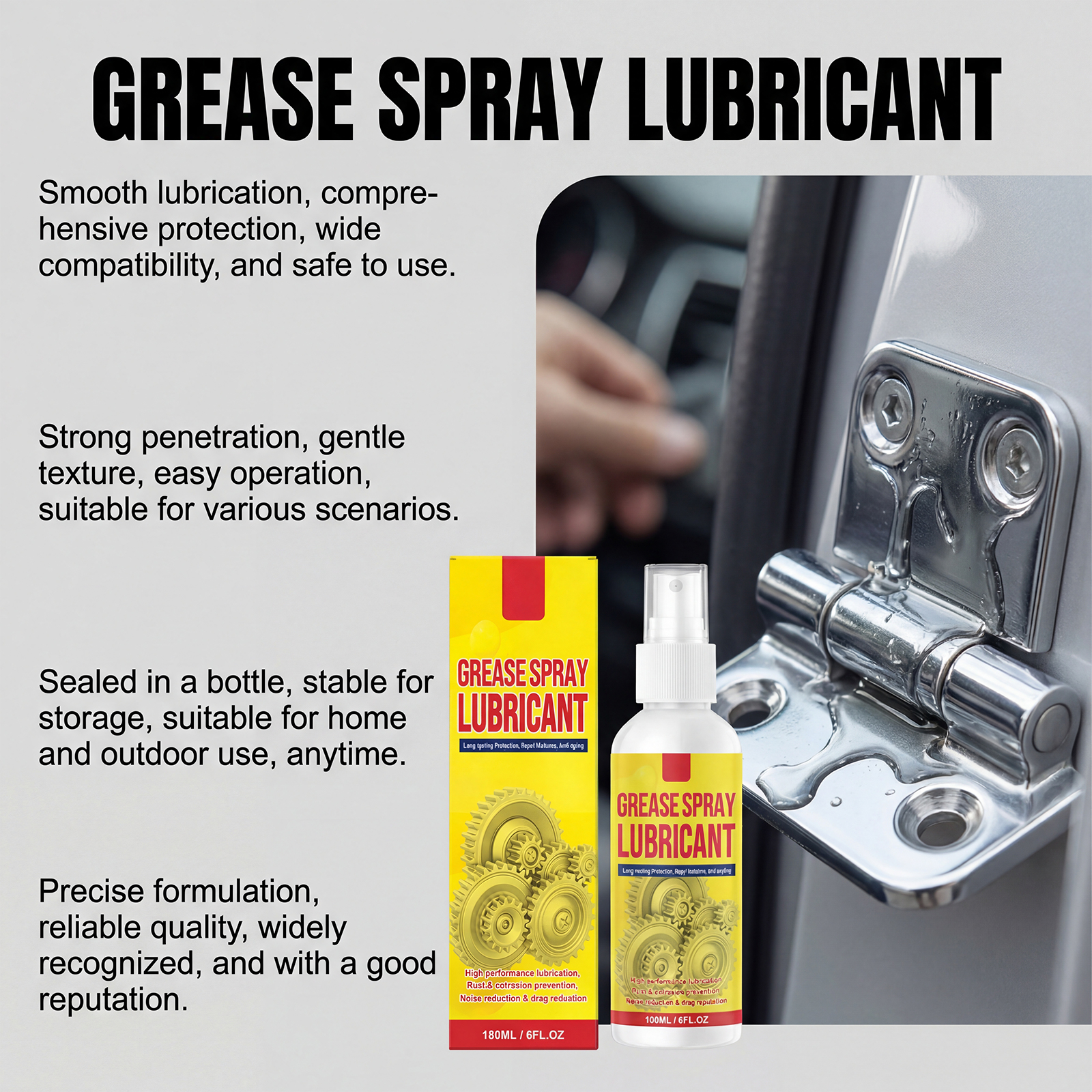 Rust Removing Lubricating Spray Multipurpose Industrial Household Mechanical Equipment Maintenance Care Agent For Metal Surface Daily Hardware Upkeep