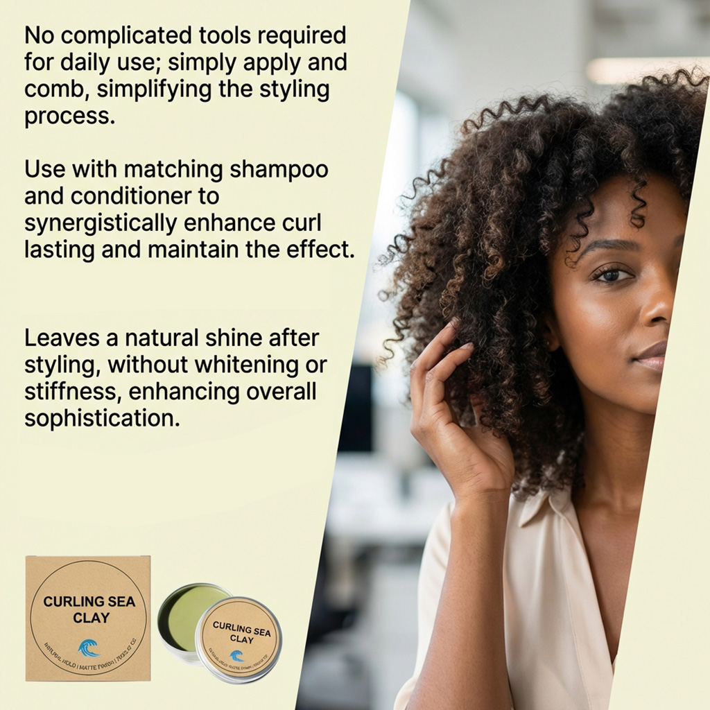 Curly Hair Styling Clay Natural Hold Fluffy Light Daily Care Modeling Cream Create Curly Hairstyle For Daily Use