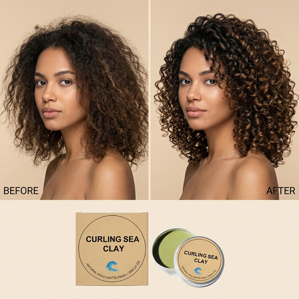 Curly Hair Styling Clay Natural Hold Fluffy Light Daily Care Modeling Cream Create Curly Hairstyle For Daily Use