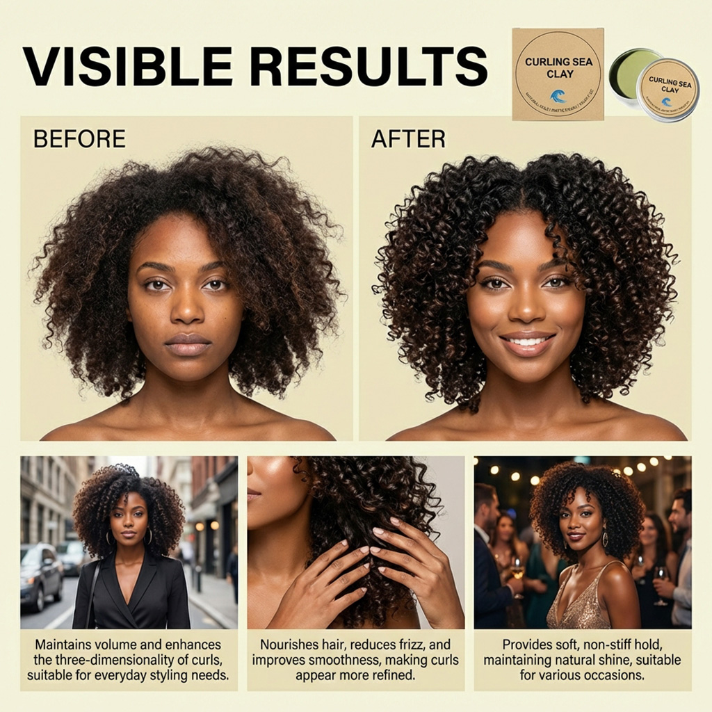 Curly Hair Styling Clay Natural Hold Fluffy Light Daily Care Modeling Cream Create Curly Hairstyle For Daily Use