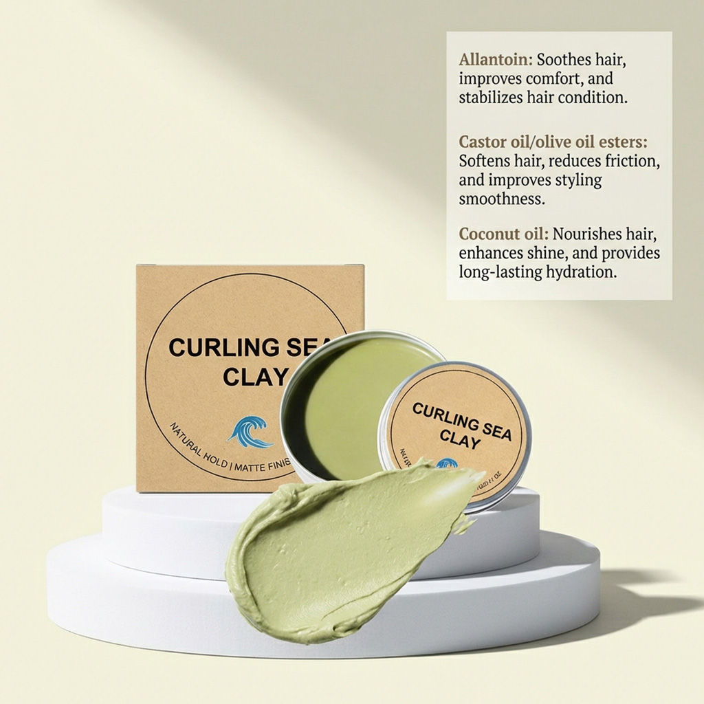 Curly Hair Styling Clay Natural Hold Fluffy Light Daily Care Modeling Cream Create Curly Hairstyle For Daily Use