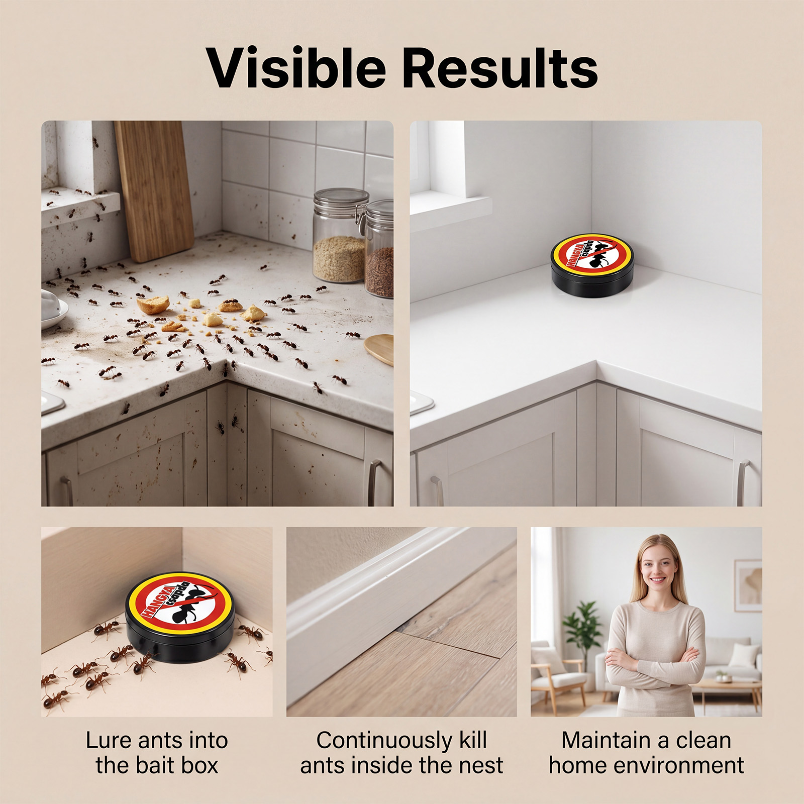 Ant Trap Box Household Powerful Ant Elimination Tool Whole Nest Pest Catcher Indoor Kitchen Washroom