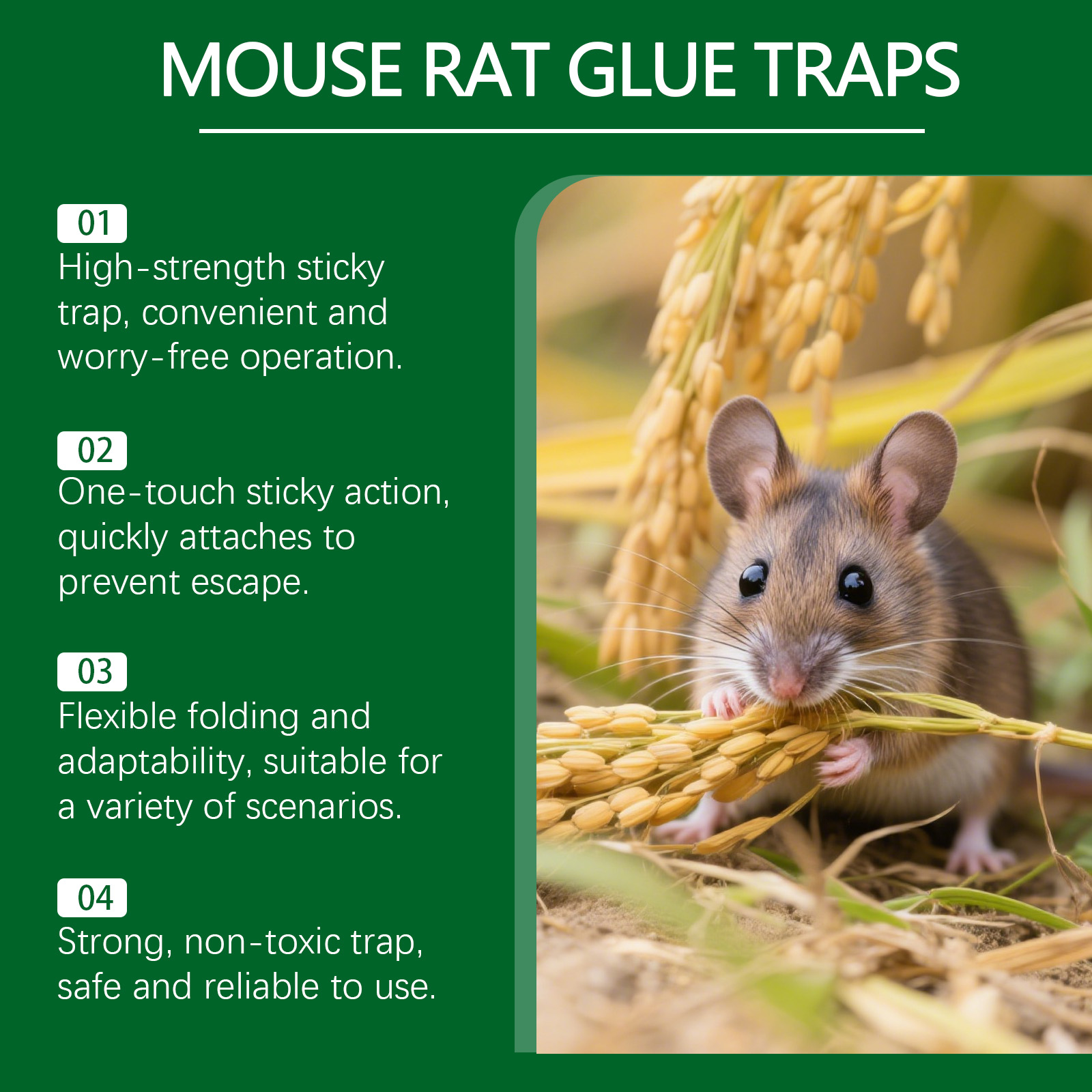 Glue Mouse Board High Viscosity Instant Adhesive Foldable For Home Warehouse Outdoor Catching Rodent Safe Practical Efficient Durable