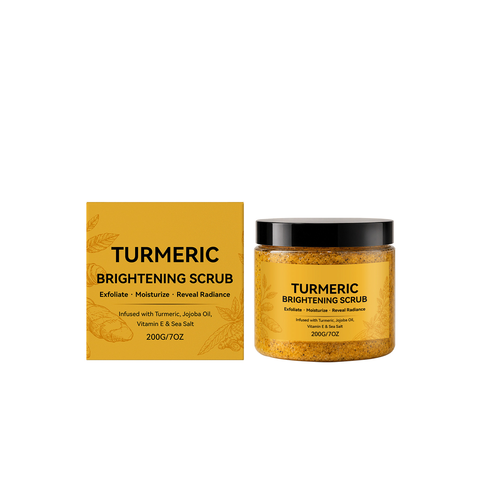 Turmeric Body Scrub Exfoliating Cleansing Moisturizing Delicate Refreshing Smooth Soft Skin Pore Care