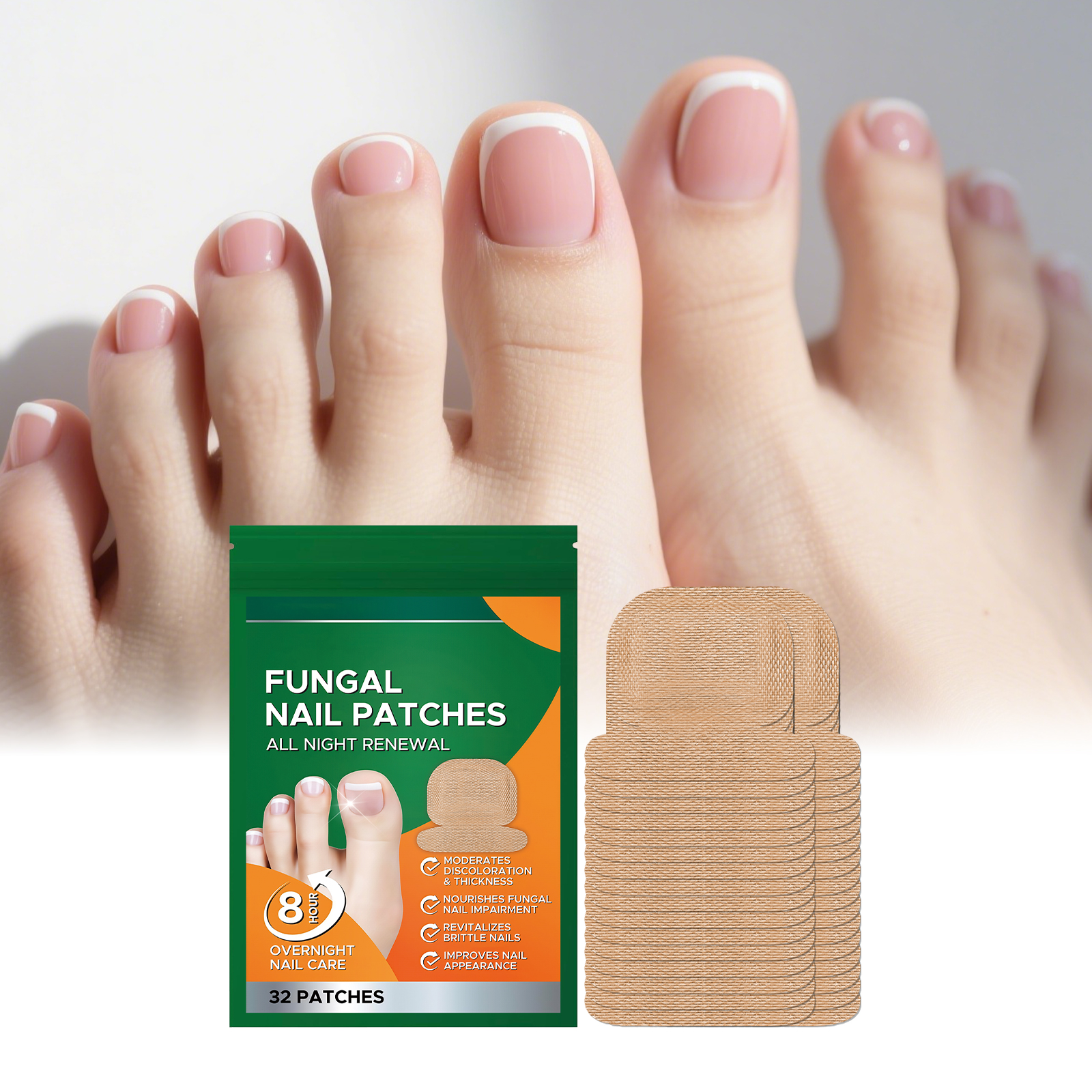 Nail Care Patches Herbal Essence Mild Nonwoven Fabric Fit Comfort Daily Foot Nail Treatment