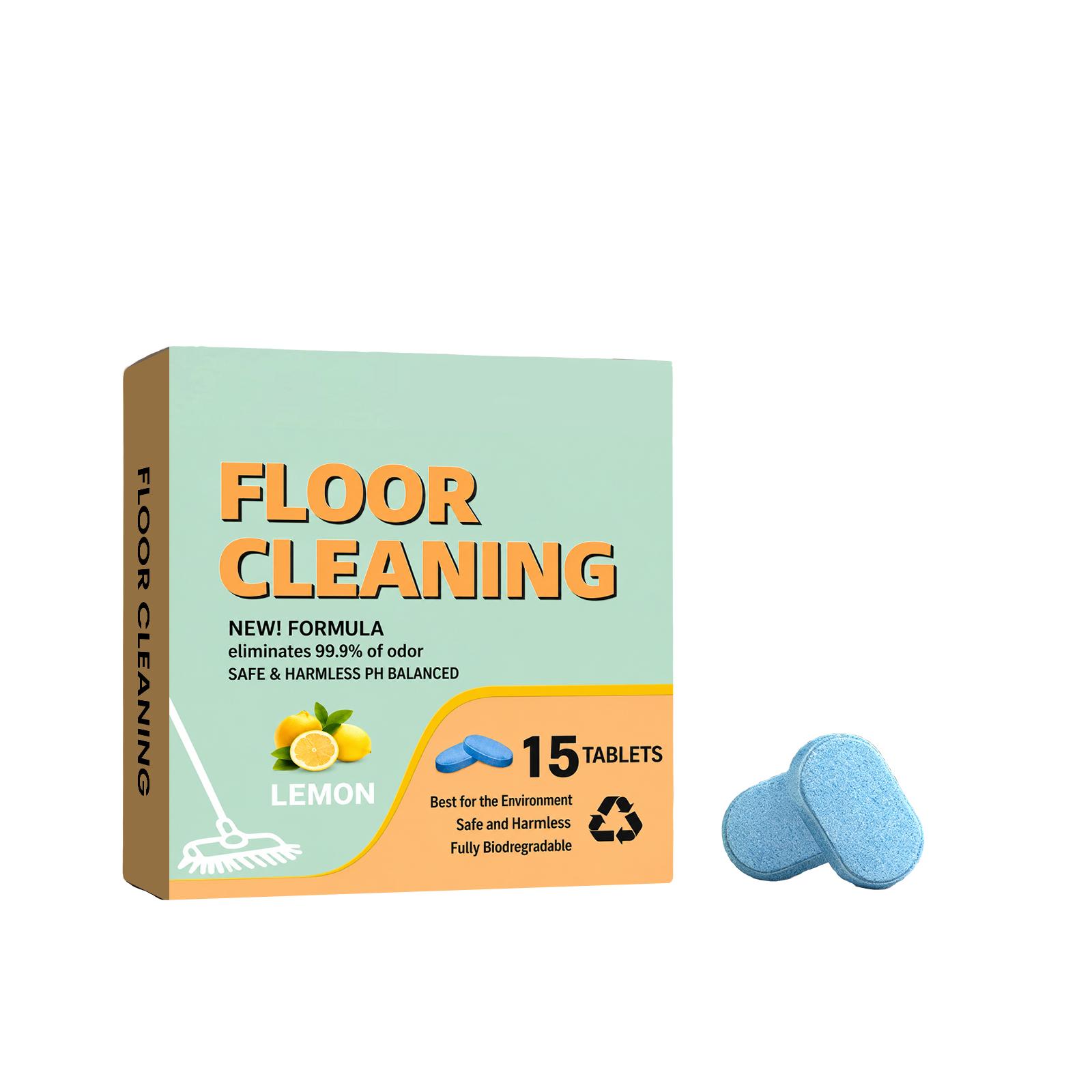 Floor Cleaning Tablets Daily Clean Remove Scale Cut Odor Fresh Fragrance Clean Household Care