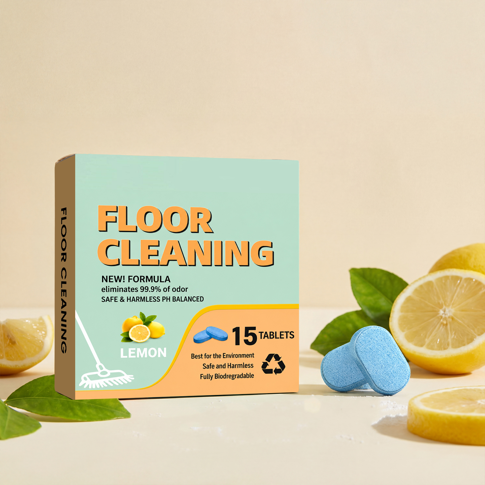 Floor Cleaning Tablets Daily Clean Remove Scale Cut Odor Fresh Fragrance Clean Household Care