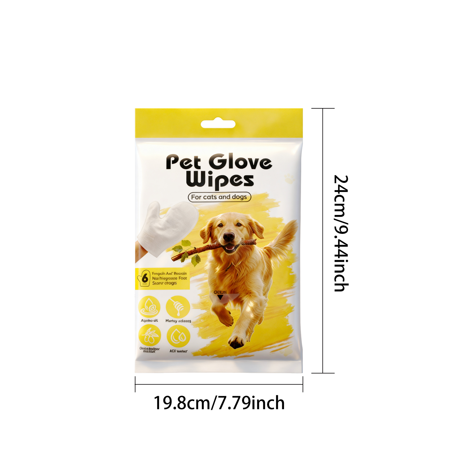 Pet Cleaning Gloves Disposable Rinse Free Convenient Daily Care For Cats And Dogs