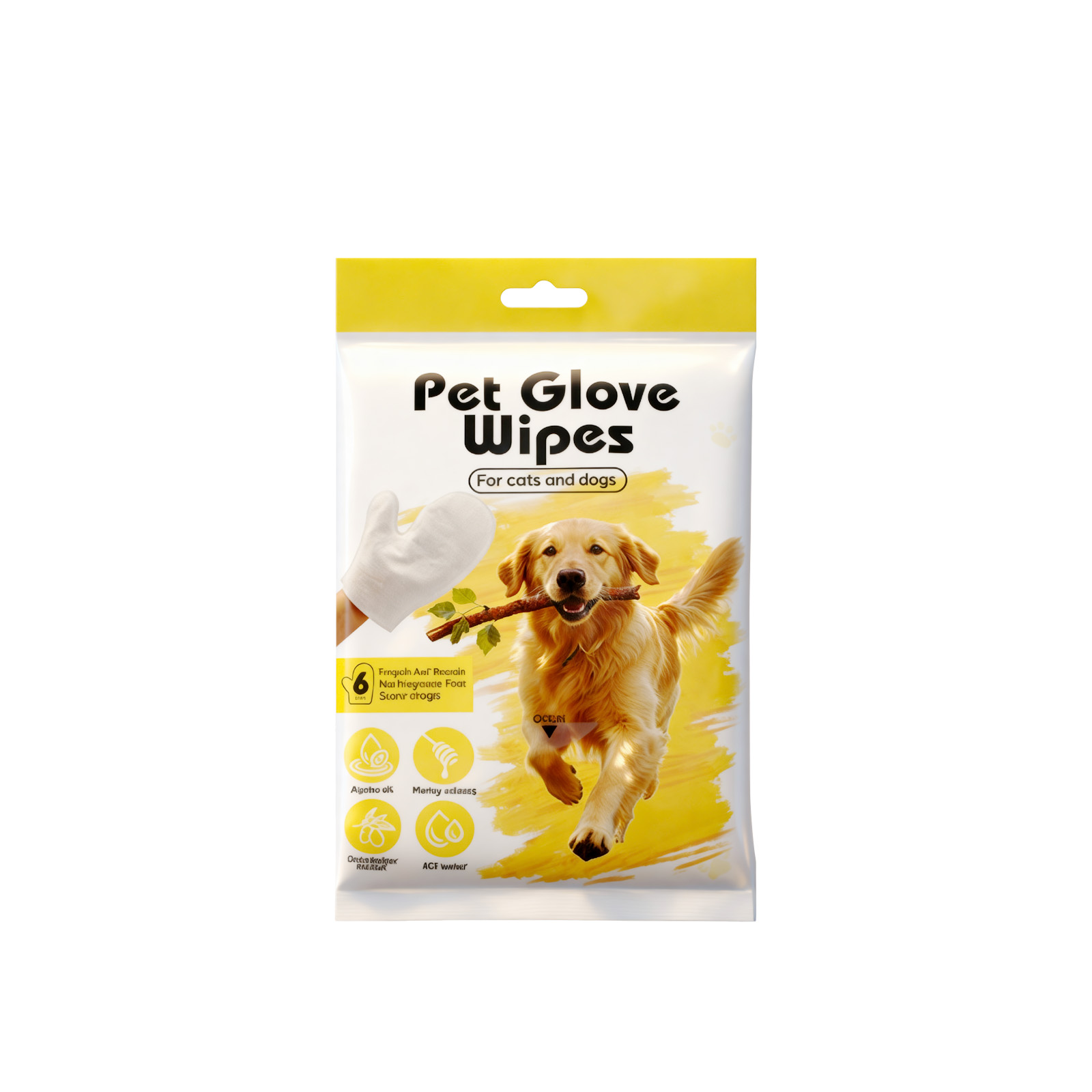 Pet Cleaning Gloves Disposable Rinse Free Convenient Daily Care For Cats And Dogs