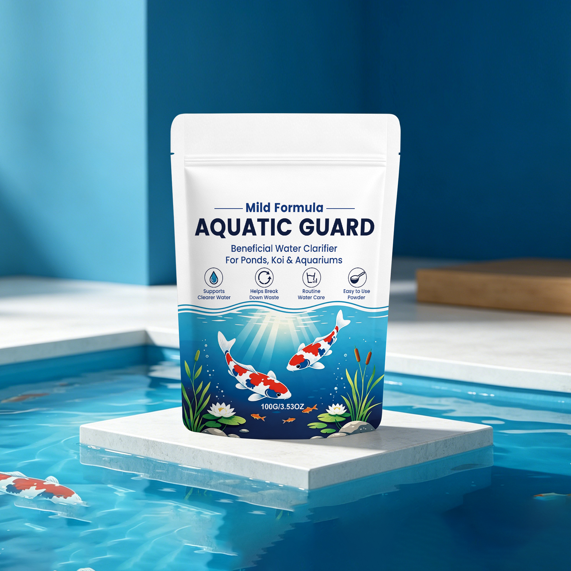 Water Clarifying Powder Easy Dissolve Clear Water Mild Formula Safe Water Quality Swimming Pool Fish Pond Landscape Pond