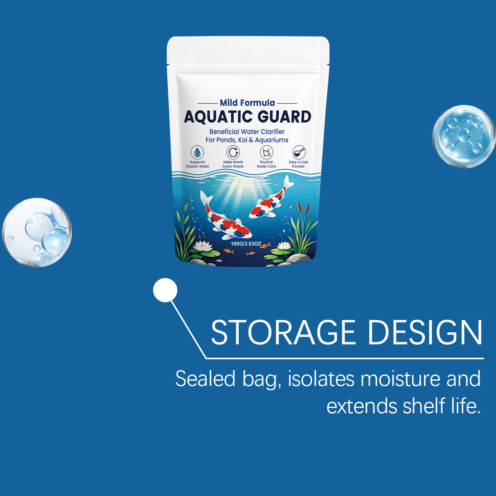 Water Clarifying Powder Easy Dissolve Clear Water Mild Formula Safe Water Quality Swimming Pool Fish Pond Landscape Pond
