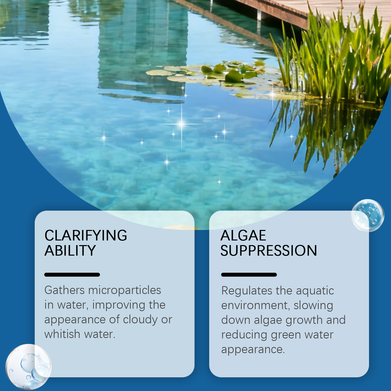 Water Clarifying Powder Easy Dissolve Clear Water Mild Formula Safe Water Quality Swimming Pool Fish Pond Landscape Pond