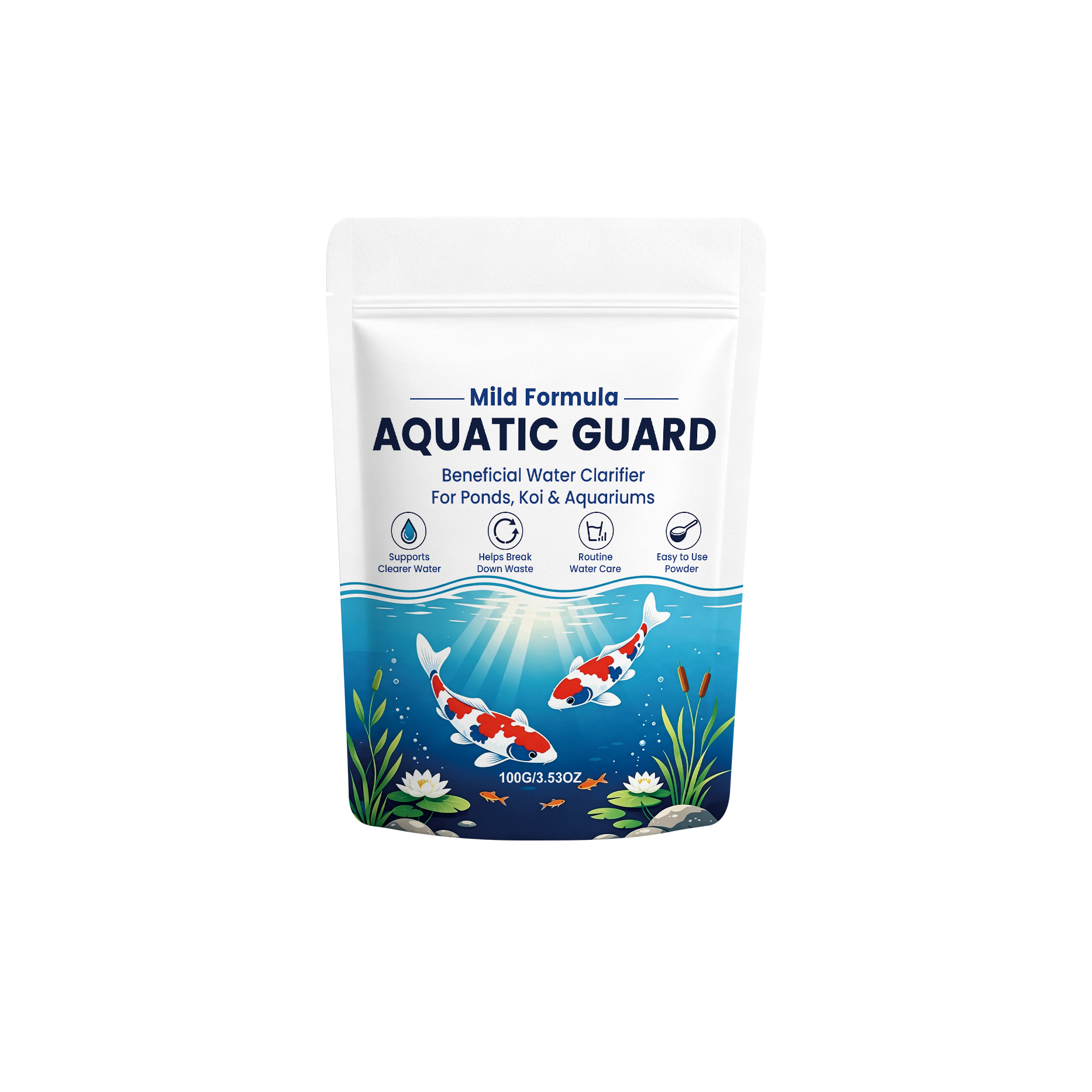 Water Clarifying Powder Easy Dissolve Clear Water Mild Formula Safe Water Quality Swimming Pool Fish Pond Landscape Pond
