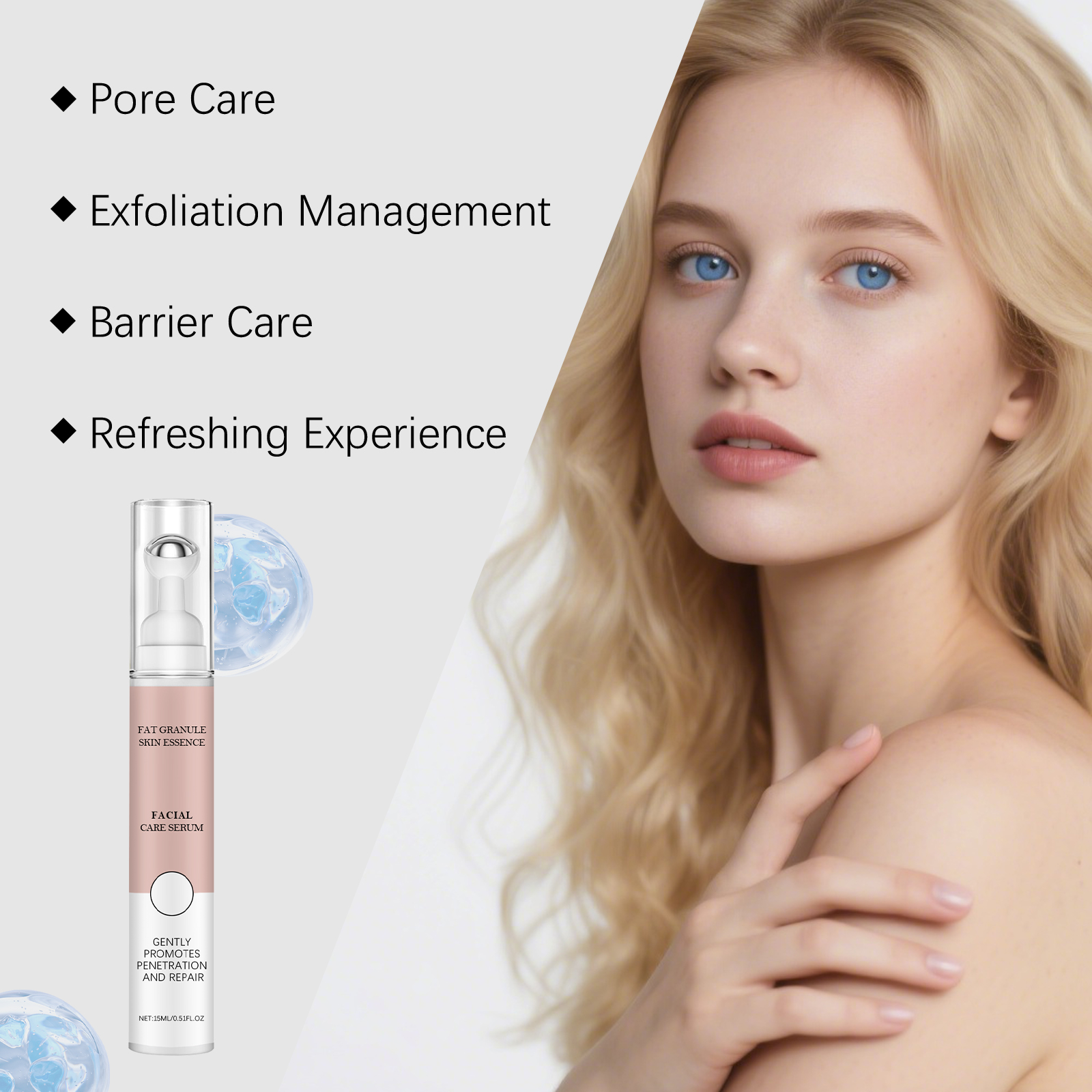 Skin Purifying Roller Essence Mild Clean Moisturizing Nourishing Hydrating Smooth Daily Care Local Skin Serum