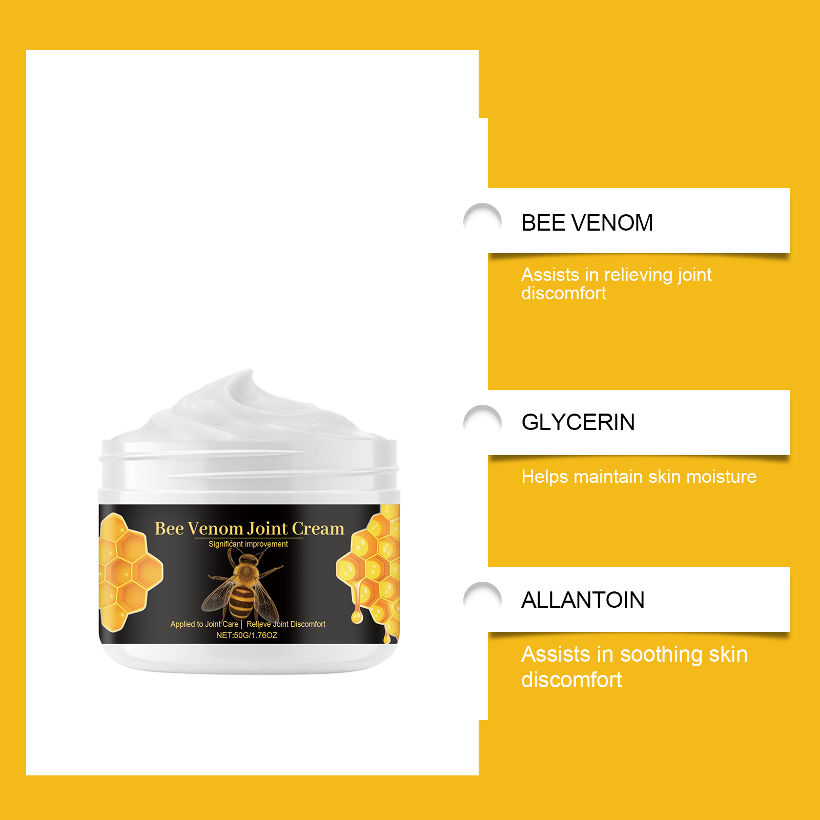 Bee Venom Joint Care Cream Daily Body Waist Shoulder Knee Massage External Smear Easy Absorption Comfort Protection Ointment