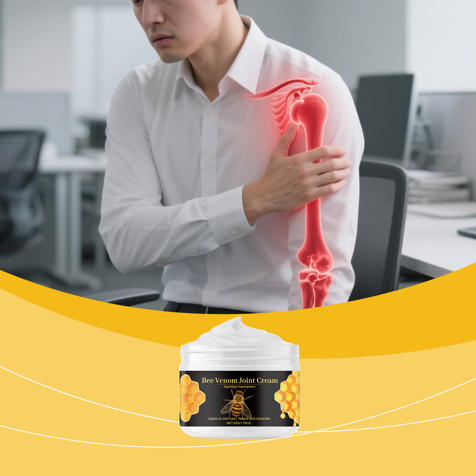 Bee Venom Joint Care Cream Daily Body Waist Shoulder Knee Massage External Smear Easy Absorption Comfort Protection Ointment