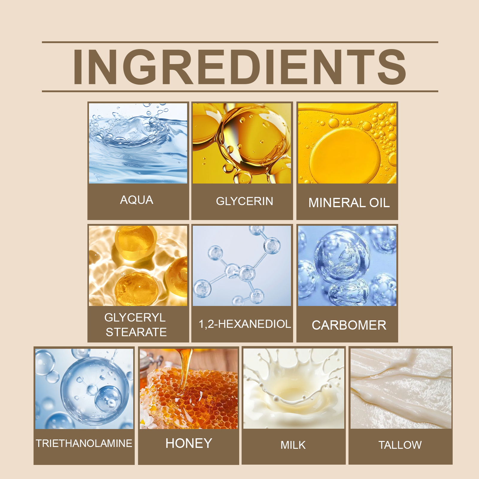 Beef Tallow Honey Cream Deep Nourish Improve Smooth Skin Moisturize Soften Body Lotion