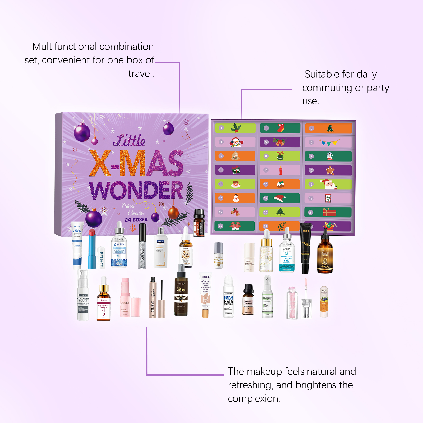 Christmas Beauty Advent Box Skin Care Moisturizing Delicate Facial Skin Cosmetic Surprise Box
