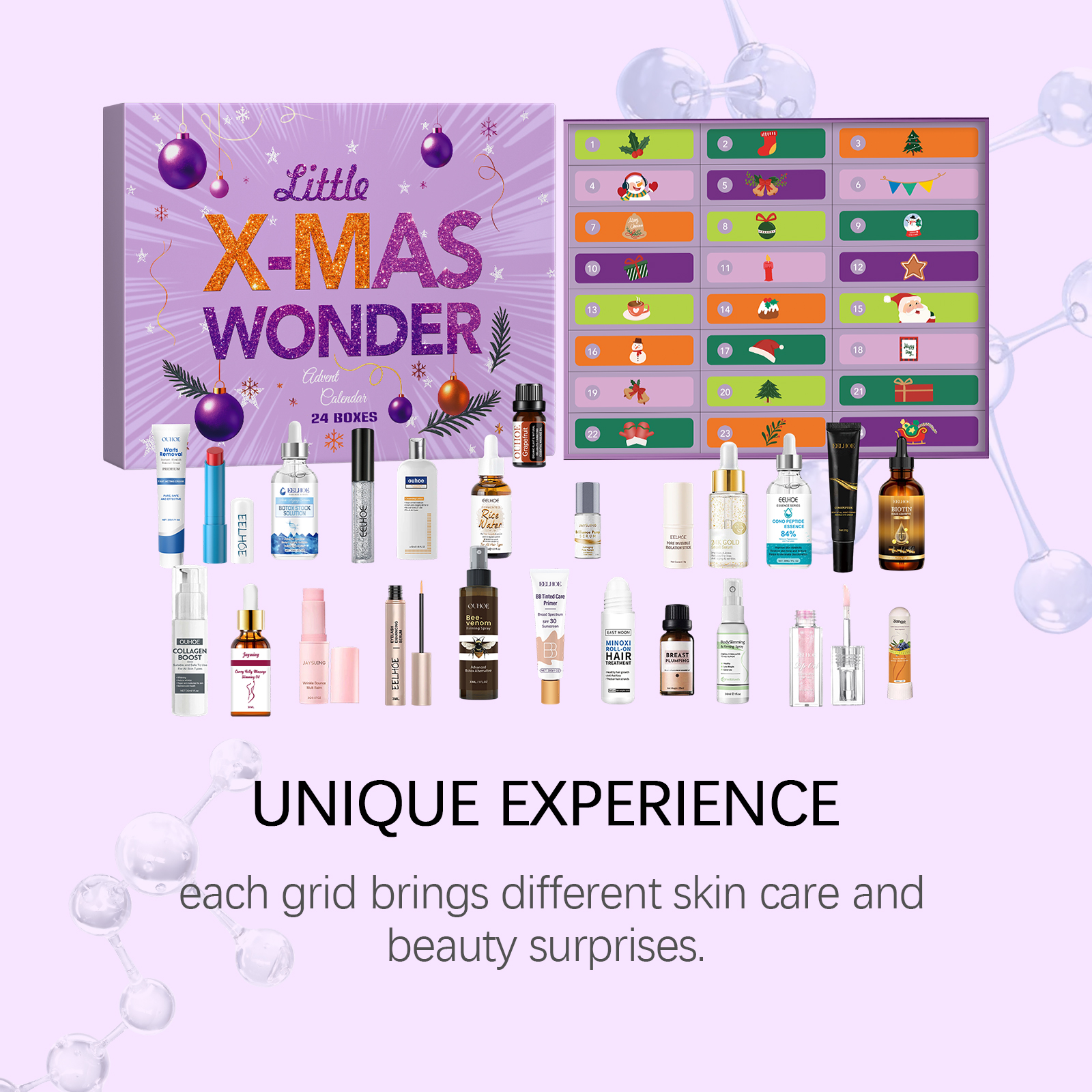 Christmas Beauty Advent Box Skin Care Moisturizing Delicate Facial Skin Cosmetic Surprise Box